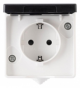 Розетка влагозащищенная с заземлением и со шторкой с крышкой Arte Milano am-309 309.40-1.grey цвет Серый-2