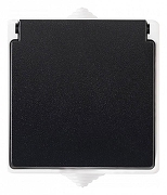 Розетка влагозащищенная с заземлением и со шторкой с крышкой Arte Milano am-309 309.40-1.grey цвет Серый-3