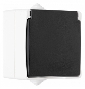 Розетка влагозащищенная с заземлением и со шторкой с крышкой Arte Milano am-309 309.40-1.grey цвет Серый-4