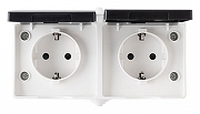 Блок с розетками влагозащищенными с заземлением и крышкой Arte Milano am-309 309.40-2.grey цвет Серый-3