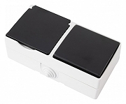 Блок с выключателями одноклавишными влагозащищенными Arte Milano am-309 309.52-1.grey цвет Серый-4