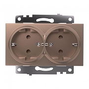 Розетка с заземлением и со шторками, без рамки Stekker Катрин 39598 цвет Бежевый-6