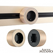 Розетка с заземлением на треке Arte Milano Am-track-sockets 380011TS/ES Gold цвет Золото-3