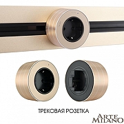Розетка с заземлением на треке Arte Milano Am-track-sockets 380011TS/ES Gold цвет Золото-4