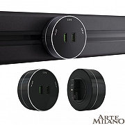 Розетка 2xUSB на треке Arte Milano Am-track-sockets 380011TS/USBx2 Black цвет Черный-3