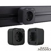 Розетка с заземлением на треке Arte Milano Am-track-sockets 380022TS/ES Black цвет Черный-5