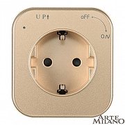 Розетка с заземлением на треке Arte Milano Am-track-sockets 380022TS/ES Gold цвет Золото-2