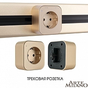 Розетка с заземлением на треке Arte Milano Am-track-sockets 380022TS/ES Gold цвет Золото-4
