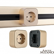 Розетка с заземлением на треке Arte Milano Am-track-sockets 380022TS/ES Gold цвет Золото-5