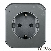 Розетка с заземлением на треке Arte Milano Am-track-sockets 380022TS/ES Grey цвет Серый-2
