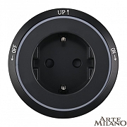 Розетка с заземлением на треке Arte Milano Am-track-sockets 380066TS LED/ES Black цвет Черный-2