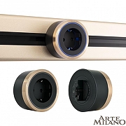 Розетка с заземлением на треке Arte Milano Am-track-sockets 380066TS LED/ES Gold цвет Золото-5