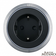 Розетка с заземлением на треке Arte Milano Am-track-sockets 380066TS LED/ES Grey цвет Серый-2