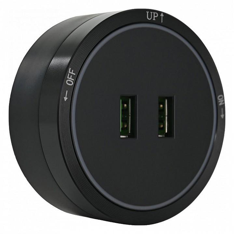 Розетка 2xUSB на треке Arte Milano Am-track-sockets 380066TS LED/USBx2 Black 