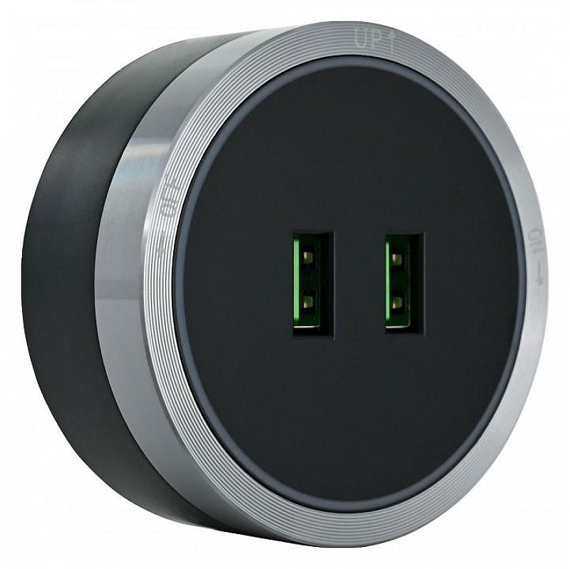 Розетка 2xUSB на треке Arte Milano Am-track-sockets 380066TS LED/USBx2 Grey 