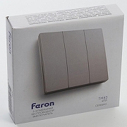 Выключатель беспроводной трехклавишный Feron Tm 83 41721 цвет Серебро-3