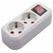 Розетка переносная разборная с заземлением Stekker Бруна 39013 цвет Белый