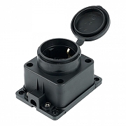 Розетка с заземлением с крышкой Stekker Одри 39018 цвет Черный-5