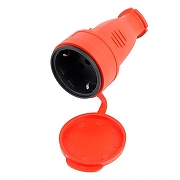 Розетка переносная разборная с заземлением и крышкой Stekker Одри 39195 цвет Красный-9