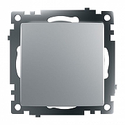 Выключатель одноклавишный без рамки Stekker Катрин 39575 цвет Серебро-1