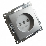 Розетка без заземления и со шторками, без рамки Stekker Катрин 39581 цвет Серебро-4