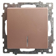 Выключатель одноклавишный с подсветкой без рамки Stekker Катрин 39591 цвет Бежевый