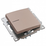 Выключатель одноклавишный с подсветкой без рамки Stekker Катрин 39591 цвет Бежевый-3