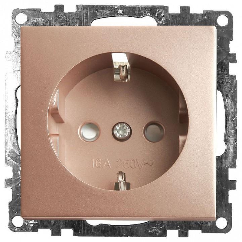 Розетка с заземлением и со шторками, без рамки Stekker Катрин 39596 