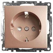 Розетка с заземлением и со шторками, без рамки Stekker Катрин 39596 цвет Бежевый