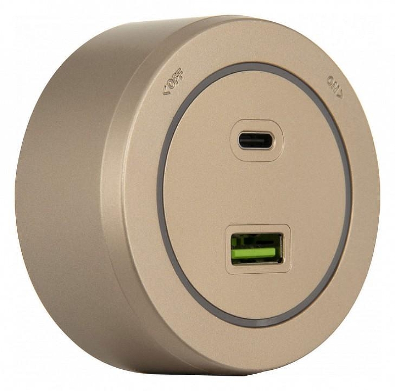 Розетка USB и type C на треке Arte Milano Am-track-sockets-39 399731TS/USB-Type-C Gold 