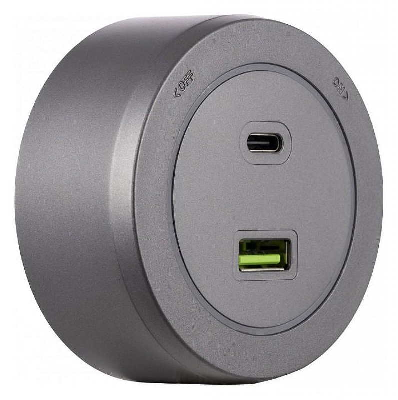 Розетка USB и type C на треке Arte Milano Am-track-sockets-39 399731TS/USB-Type-C Grey 