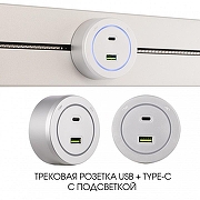 Розетка USB и type C на треке Arte Milano Am-track-sockets-39 399731TS/USB-Type-C Silver цвет Серебро-4