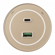 Розетка USB и type C на треке Arte Milano Am-track-sockets-39 399732TS/USB-Type-C Gold цвет Золото-2