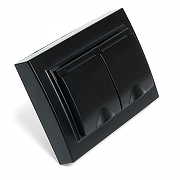 Розетка двойная с заземлением, без рамки Stekker Эрна 49138 цвет Черный-6