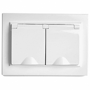 Розетка двойная с заземлением, без рамки Stekker Эрна 49139 цвет Белый