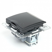 Розетка с заземлением и со шторками, без рамки с крышкой Stekker Эрна 49156 цвет Черный-4