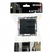 Выключатель двухклавишный без рамки Stekker Катрин 49167 цвет Черный-2