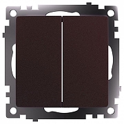 Выключатель двухклавишный без рамки Stekker Катрин 49170 цвет Коричневый