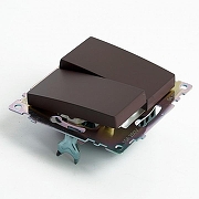 Выключатель двухклавишный без рамки Stekker Катрин 49170 цвет Коричневый-2