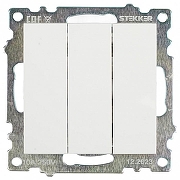 Выключатель трехклавишный без рамки Stekker Катрин 49171 цвет Белый