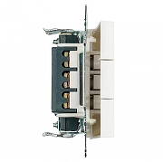 Выключатель трехклавишный без рамки Stekker Катрин 49171 цвет Белый-4