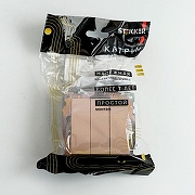 Выключатель трехклавишный без рамки Stekker Катрин 49174 цвет Бежевый-1