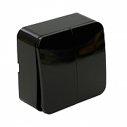 Выключатель двухклавишный Stekker София 49293 цвет Черный-4