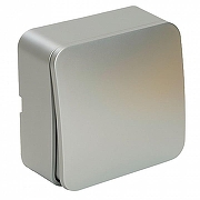 Выключатель двухклавишный с подсветкой Stekker София 49295 цвет Серебро-6