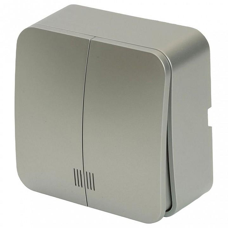 Выключатель двухклавишный с подсветкой Stekker София 49298 