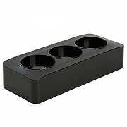 Розетка тройная без заземления Stekker София 49317 цвет Черный-4