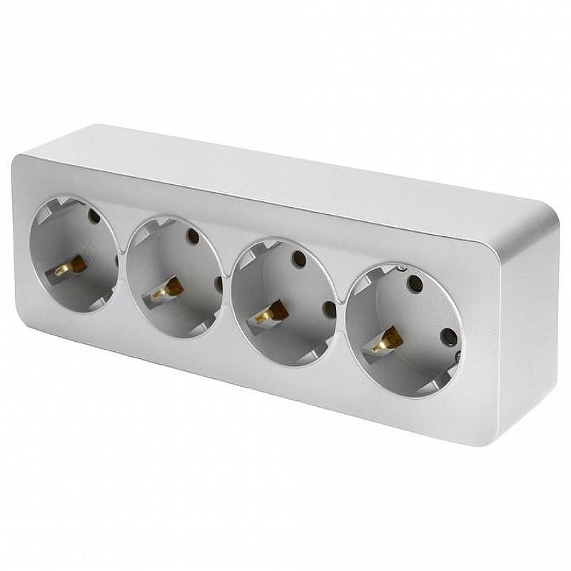 Розетка четверная с заземлением Stekker София 49332 