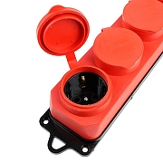 Розетка переносная разборная с заземлением и крышкой Stekker Одри 49400 цвет Красный-7
