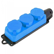 Розетка переносная разборная с заземлением и крышкой Stekker Одри 49403 цвет Синий