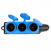 Розетка переносная разборная с заземлением и крышкой Stekker Одри 49403 цвет Синий-2